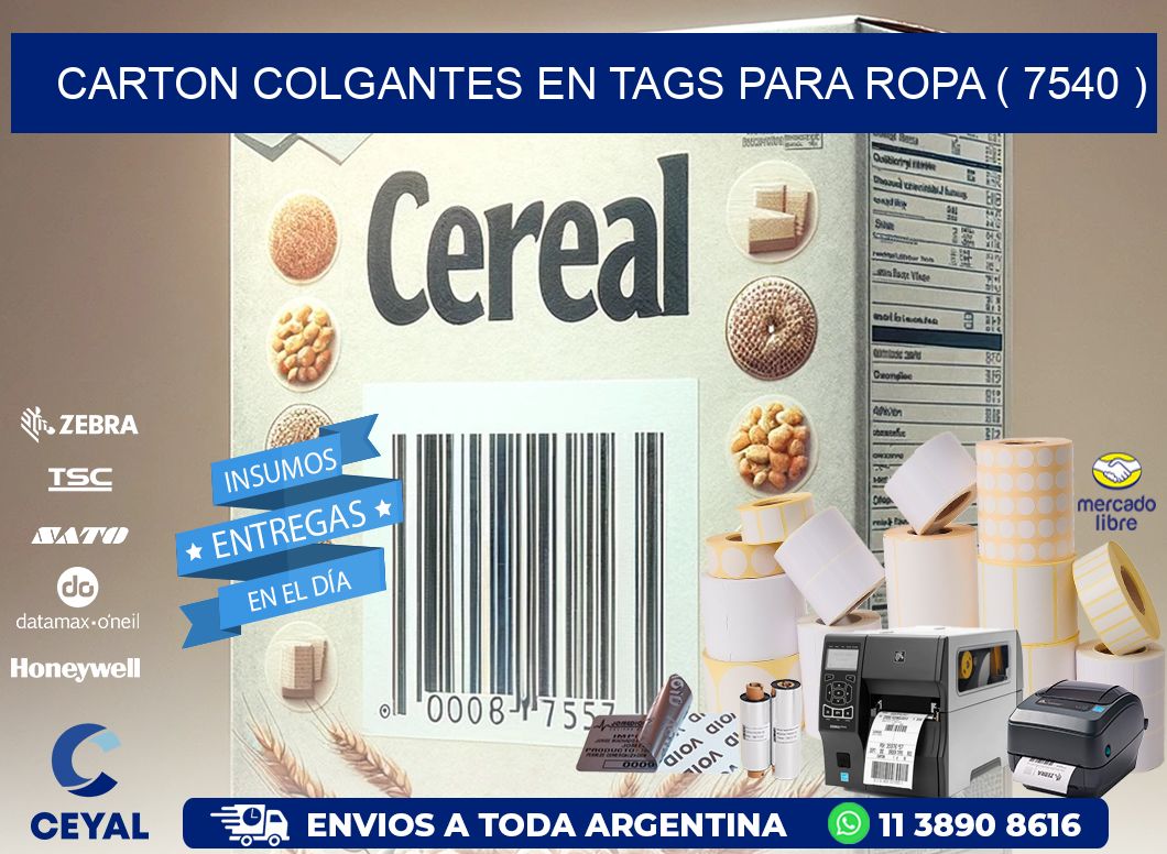 CARTON COLGANTES EN TAGS PARA ROPA ( 7540 )