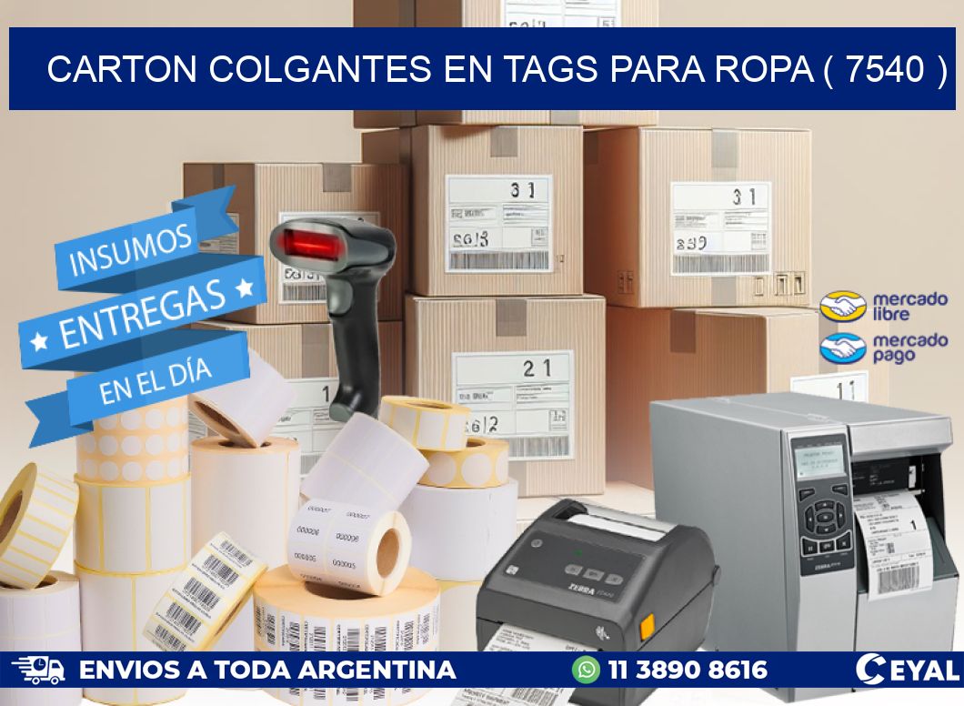 CARTON COLGANTES EN TAGS PARA ROPA ( 7540 )