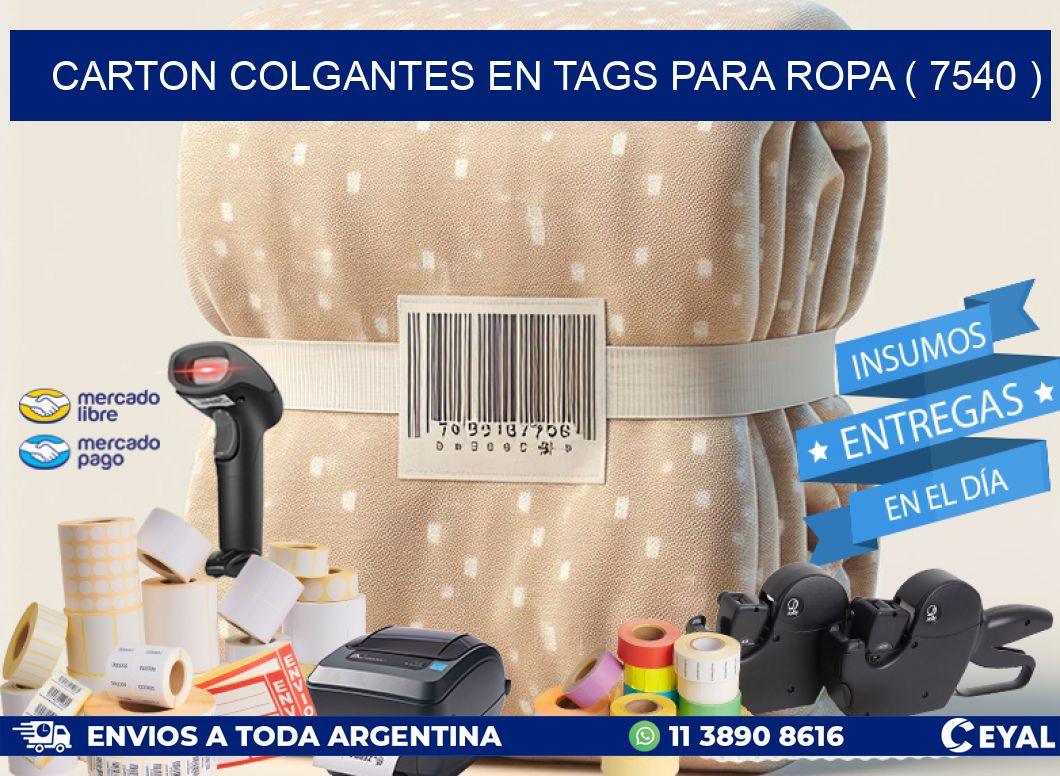 CARTON COLGANTES EN TAGS PARA ROPA ( 7540 )