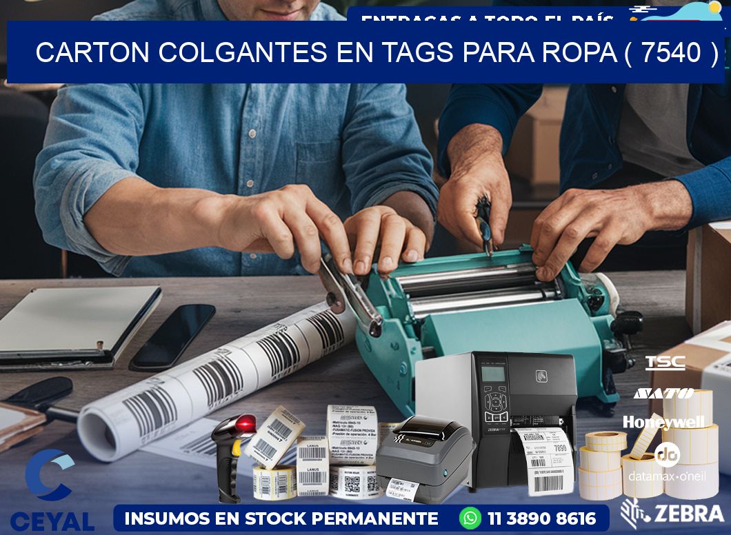 CARTON COLGANTES EN TAGS PARA ROPA ( 7540 )