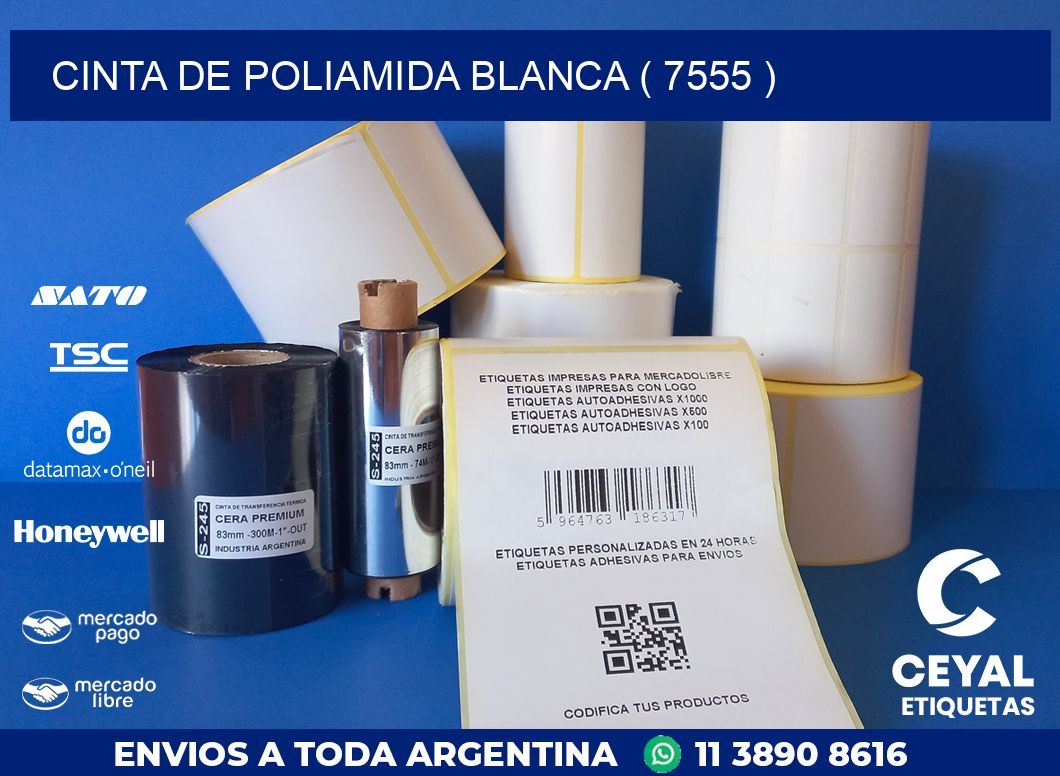 CINTA DE POLIAMIDA BLANCA ( 7555 )