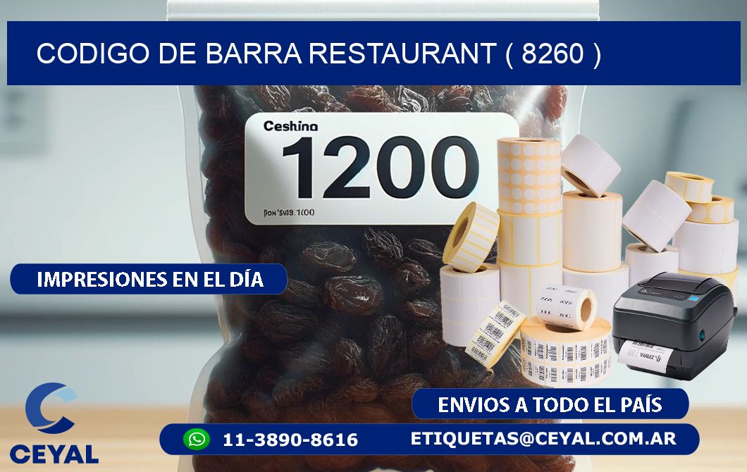 CODIGO DE BARRA RESTAURANT ( 8260 )