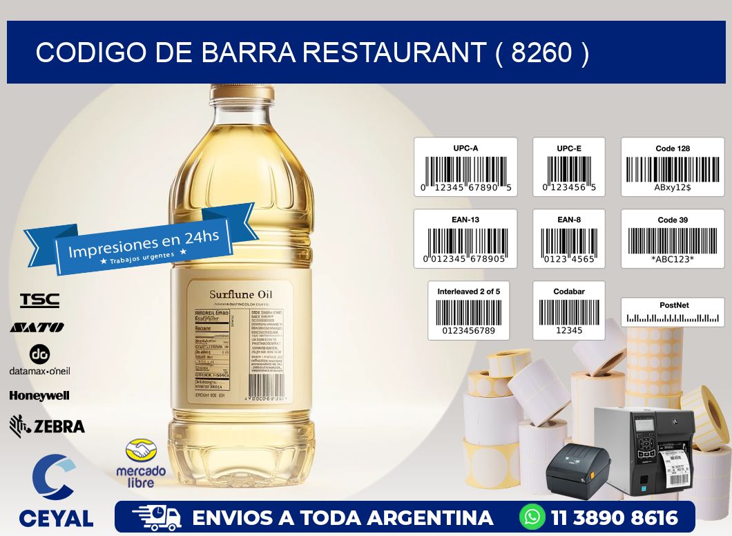 CODIGO DE BARRA RESTAURANT ( 8260 )