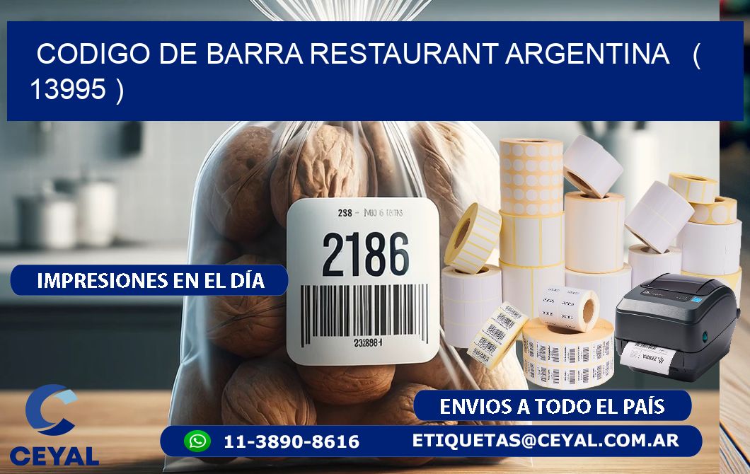 CODIGO DE BARRA RESTAURANT ARGENTINA   ( 13995 )