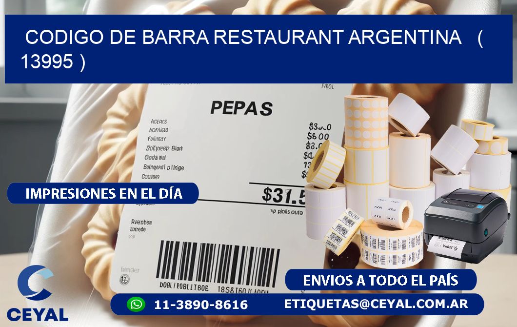 CODIGO DE BARRA RESTAURANT ARGENTINA   ( 13995 )