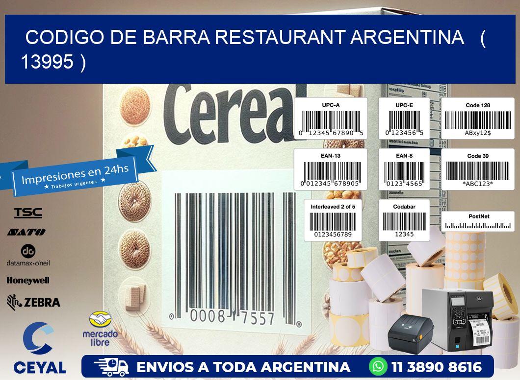 CODIGO DE BARRA RESTAURANT ARGENTINA   ( 13995 )