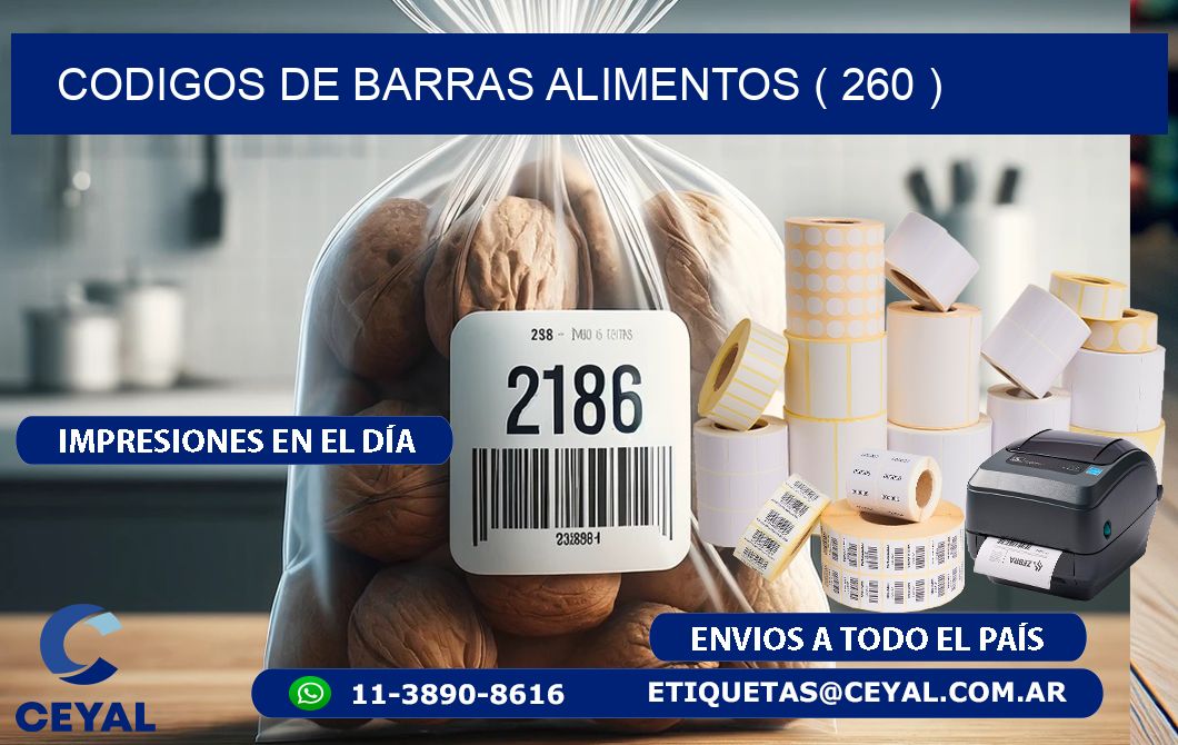 CODIGOS DE BARRAS ALIMENTOS ( 260 )