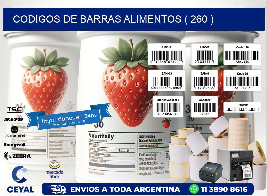 CODIGOS DE BARRAS ALIMENTOS ( 260 )