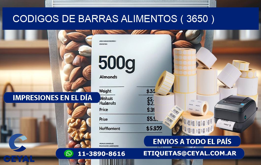 CODIGOS DE BARRAS ALIMENTOS ( 3650 )