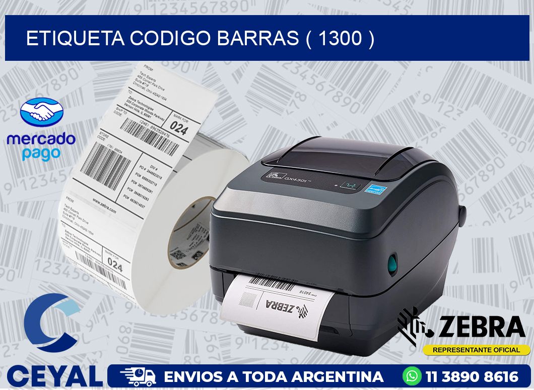 ETIQUETA CODIGO BARRAS ( 1300 )