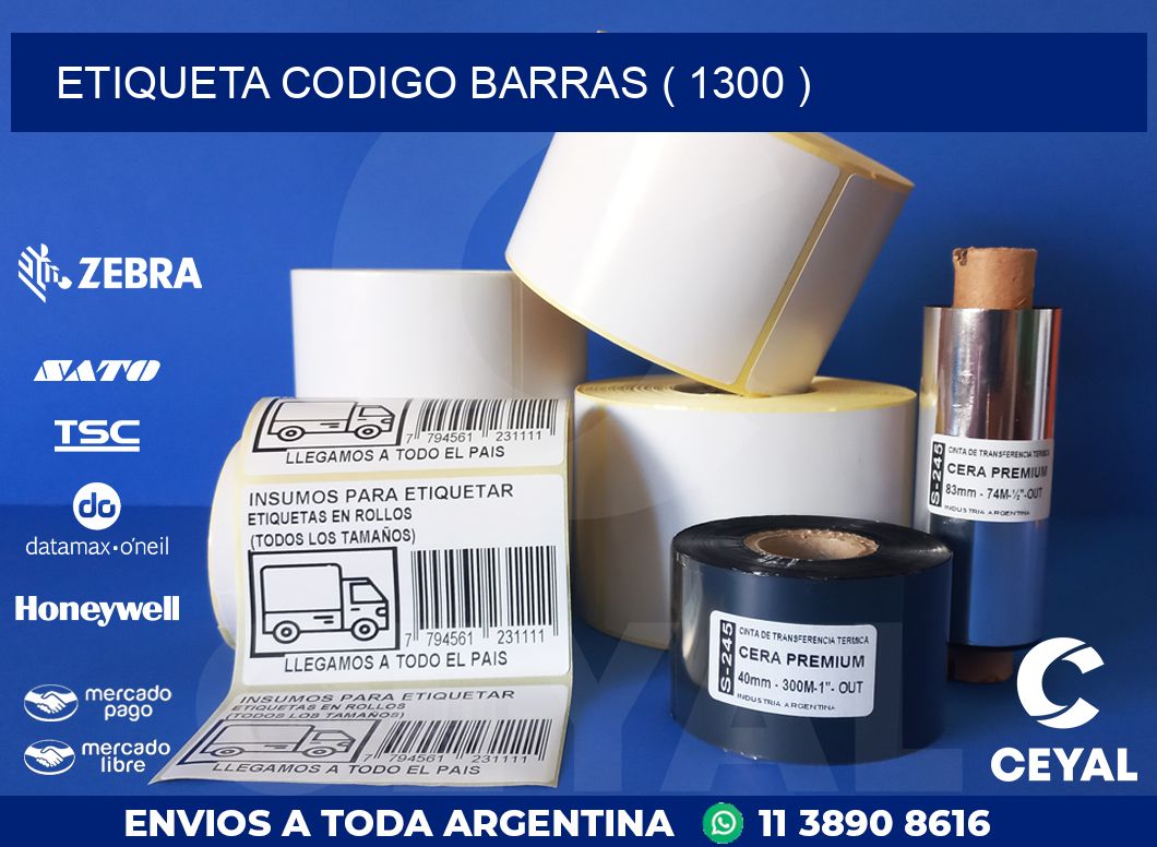 ETIQUETA CODIGO BARRAS ( 1300 )