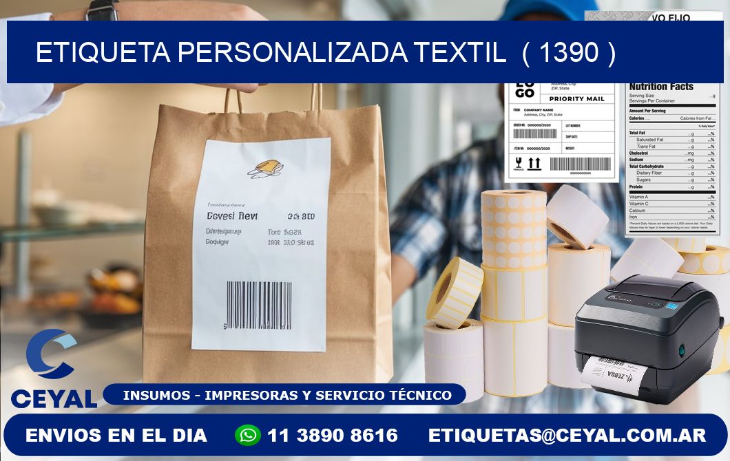 ETIQUETA PERSONALIZADA TEXTIL  ( 1390 )