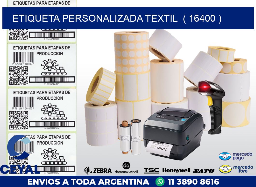 ETIQUETA PERSONALIZADA TEXTIL  ( 16400 )