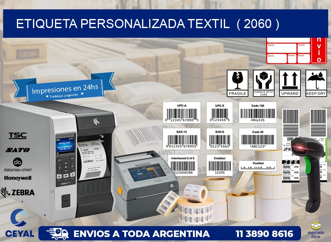 ETIQUETA PERSONALIZADA TEXTIL  ( 2060 )