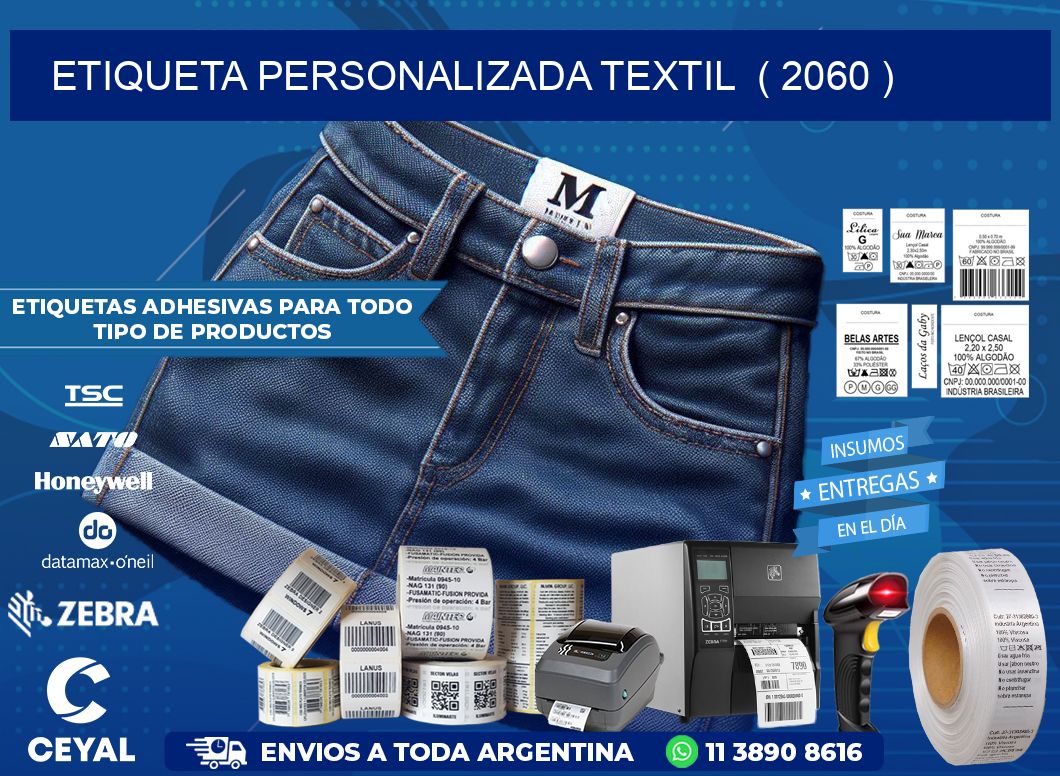 ETIQUETA PERSONALIZADA TEXTIL  ( 2060 )