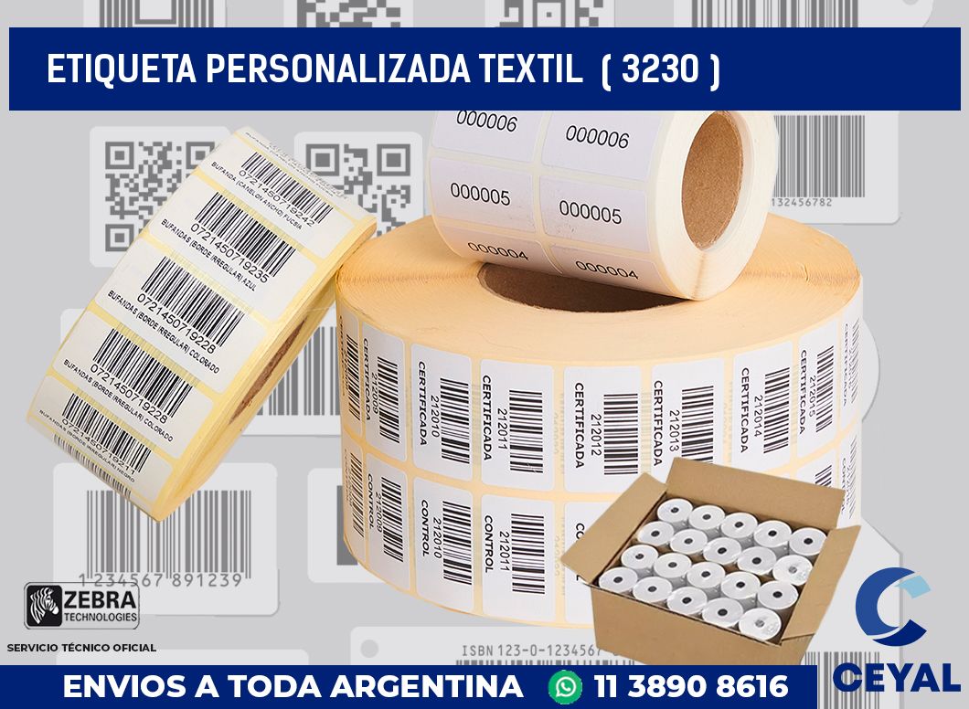 ETIQUETA PERSONALIZADA TEXTIL  ( 3230 )