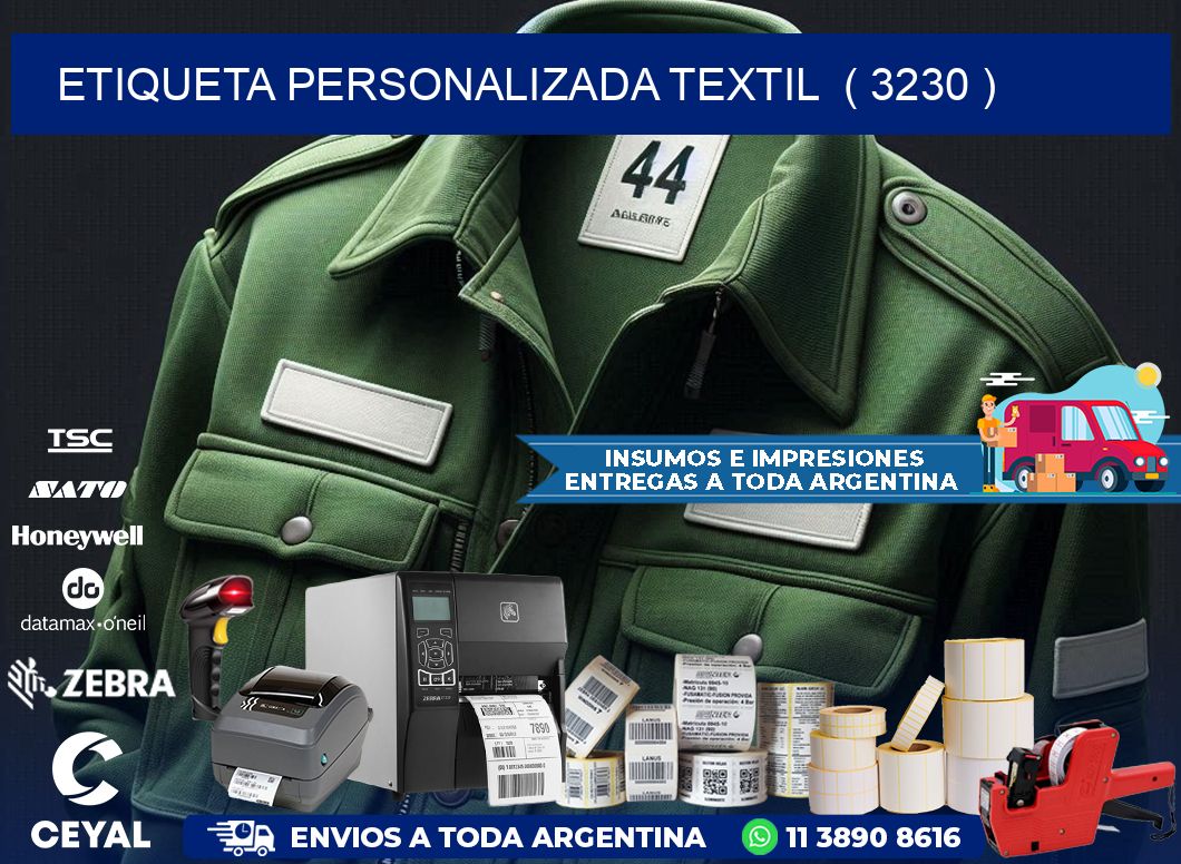 ETIQUETA PERSONALIZADA TEXTIL  ( 3230 )