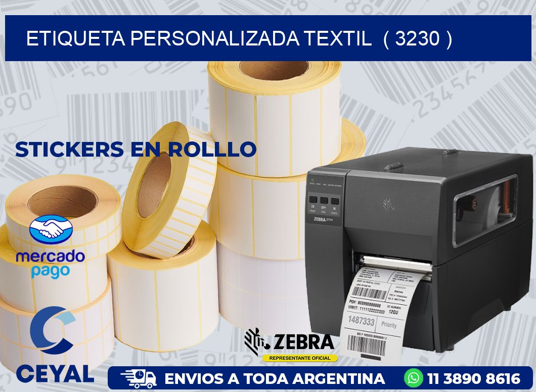 ETIQUETA PERSONALIZADA TEXTIL  ( 3230 )