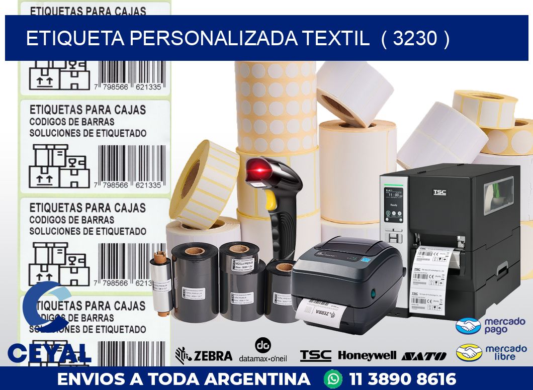 ETIQUETA PERSONALIZADA TEXTIL  ( 3230 )