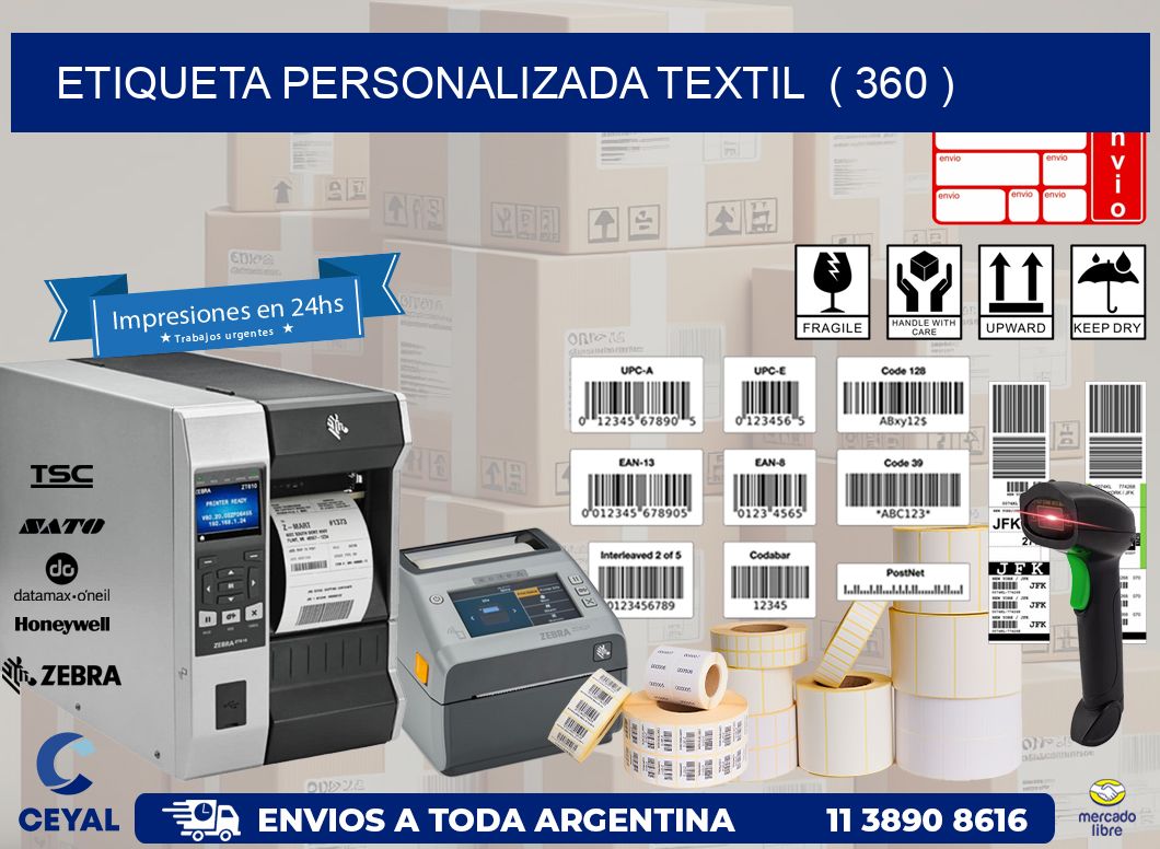 ETIQUETA PERSONALIZADA TEXTIL  ( 360 )