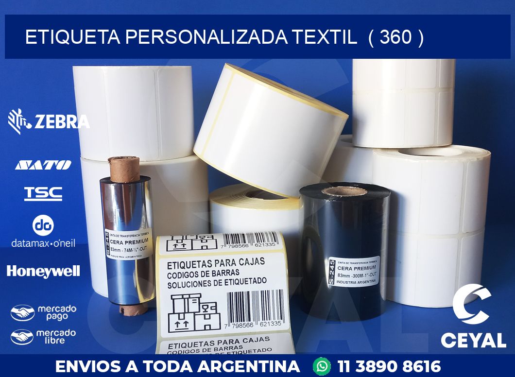 ETIQUETA PERSONALIZADA TEXTIL  ( 360 )