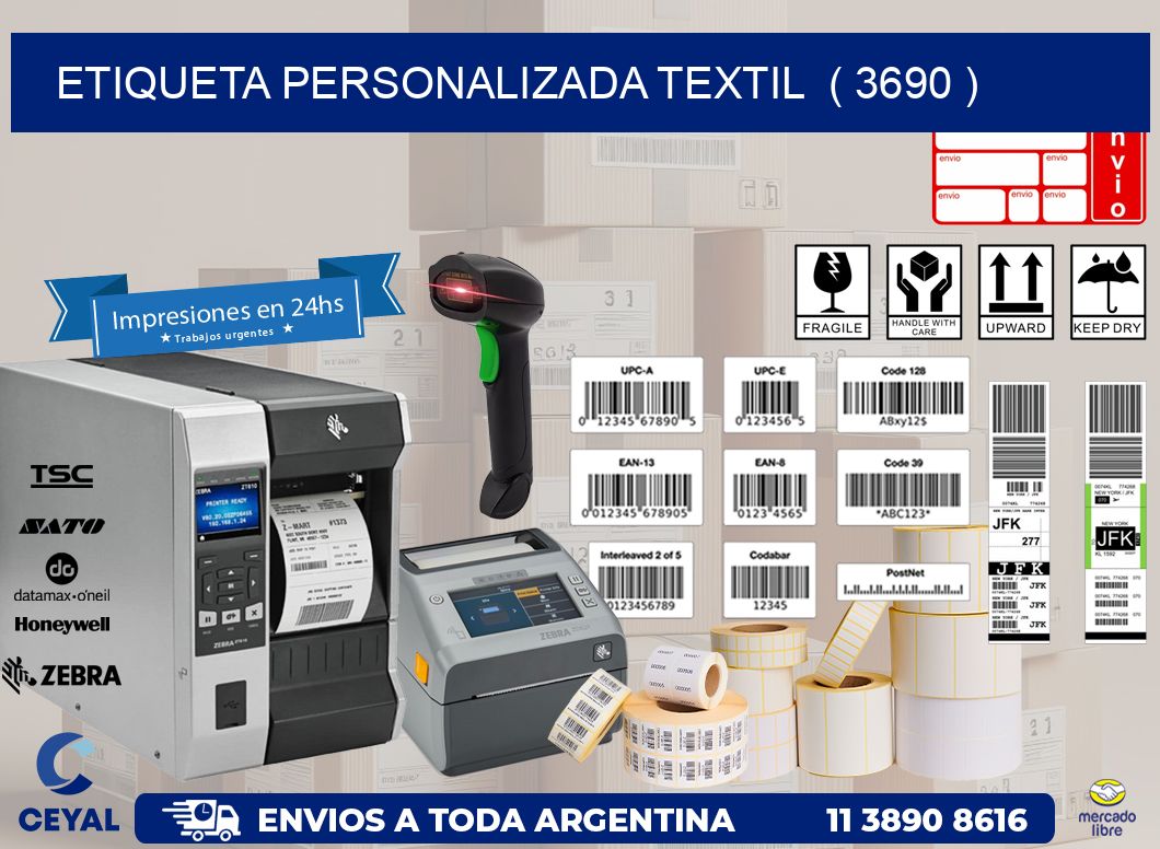 ETIQUETA PERSONALIZADA TEXTIL  ( 3690 )