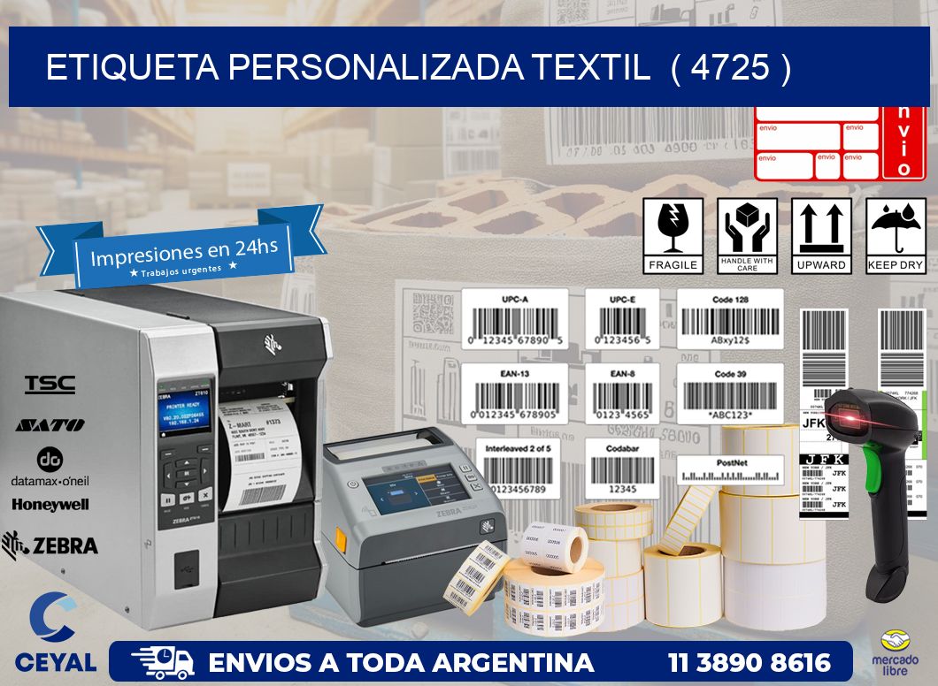 ETIQUETA PERSONALIZADA TEXTIL  ( 4725 )