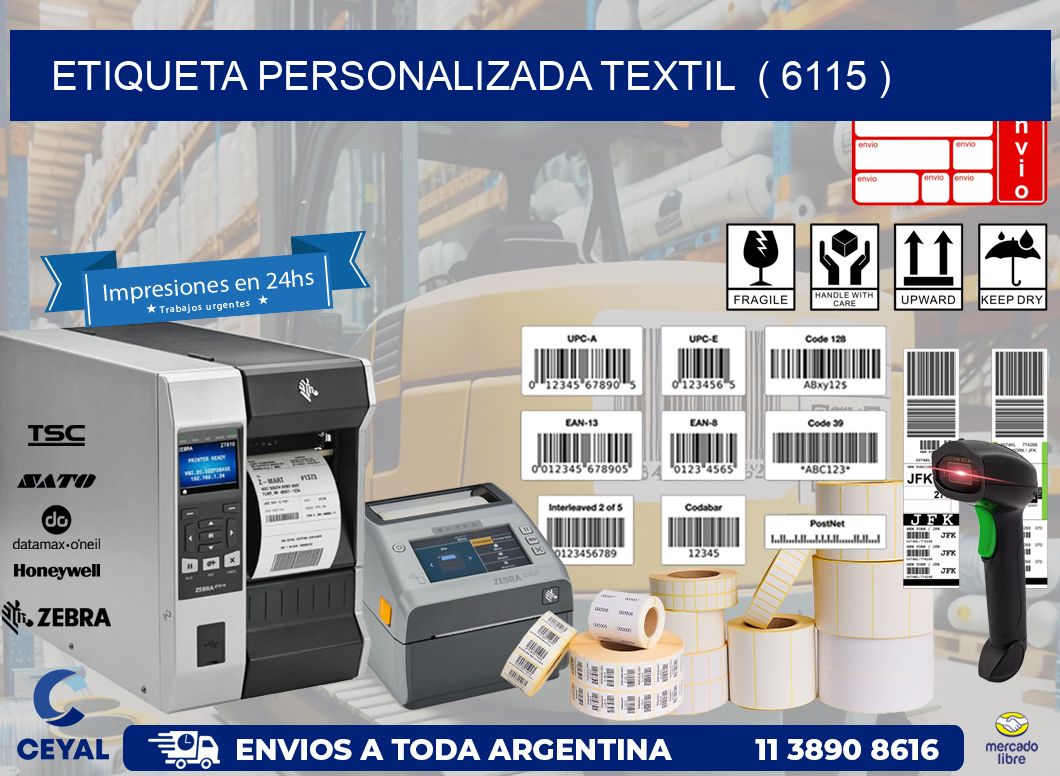 ETIQUETA PERSONALIZADA TEXTIL  ( 6115 )