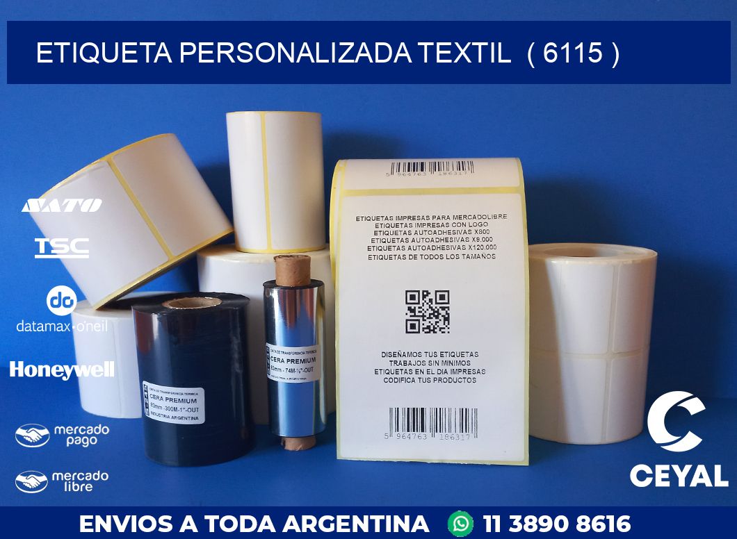 ETIQUETA PERSONALIZADA TEXTIL  ( 6115 )