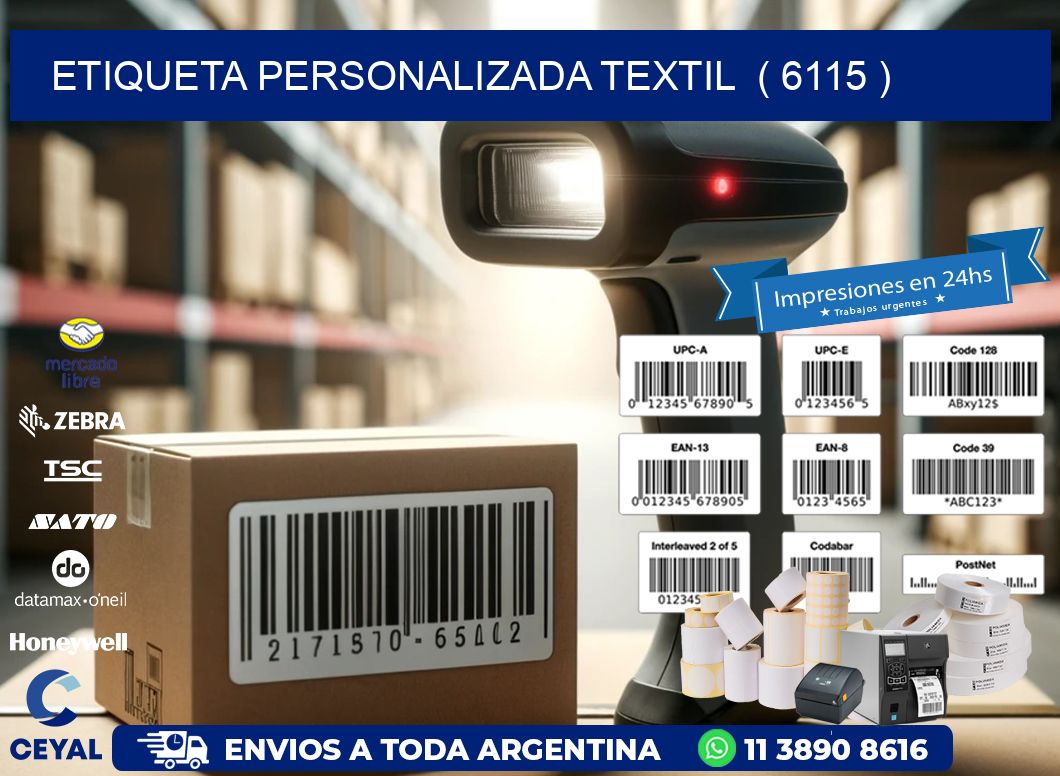 ETIQUETA PERSONALIZADA TEXTIL  ( 6115 )