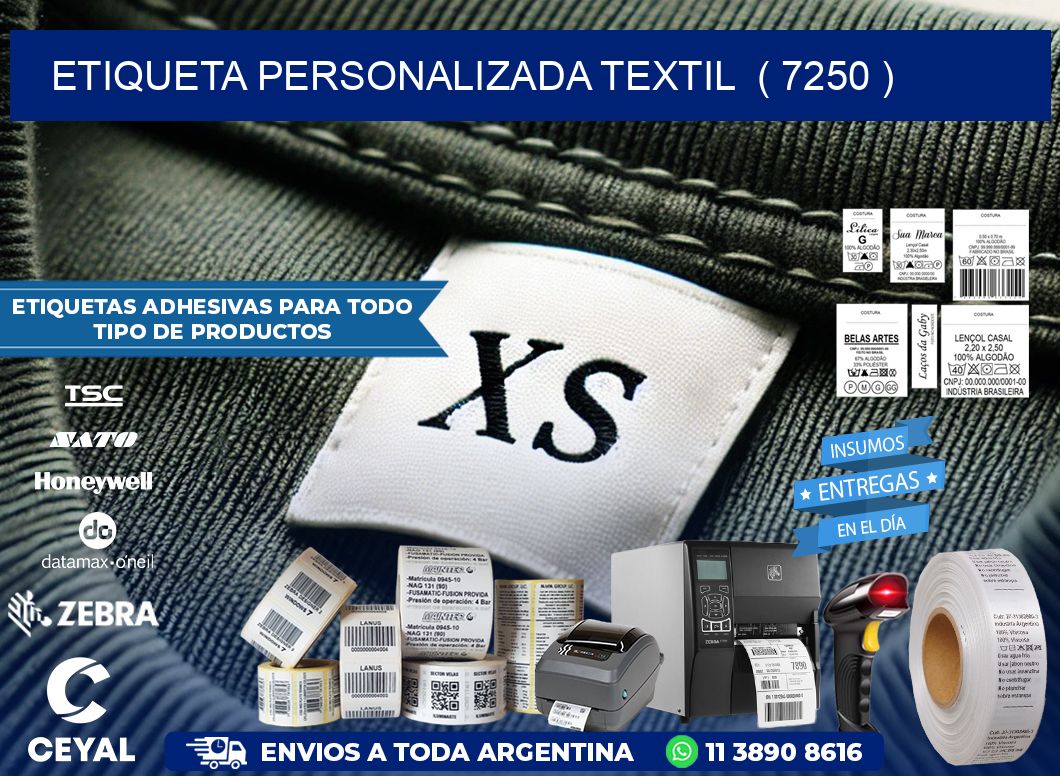 ETIQUETA PERSONALIZADA TEXTIL  ( 7250 )