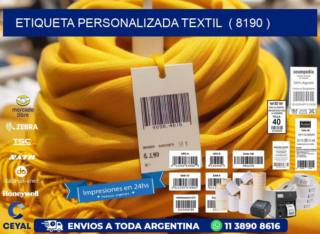 ETIQUETA PERSONALIZADA TEXTIL  ( 8190 )