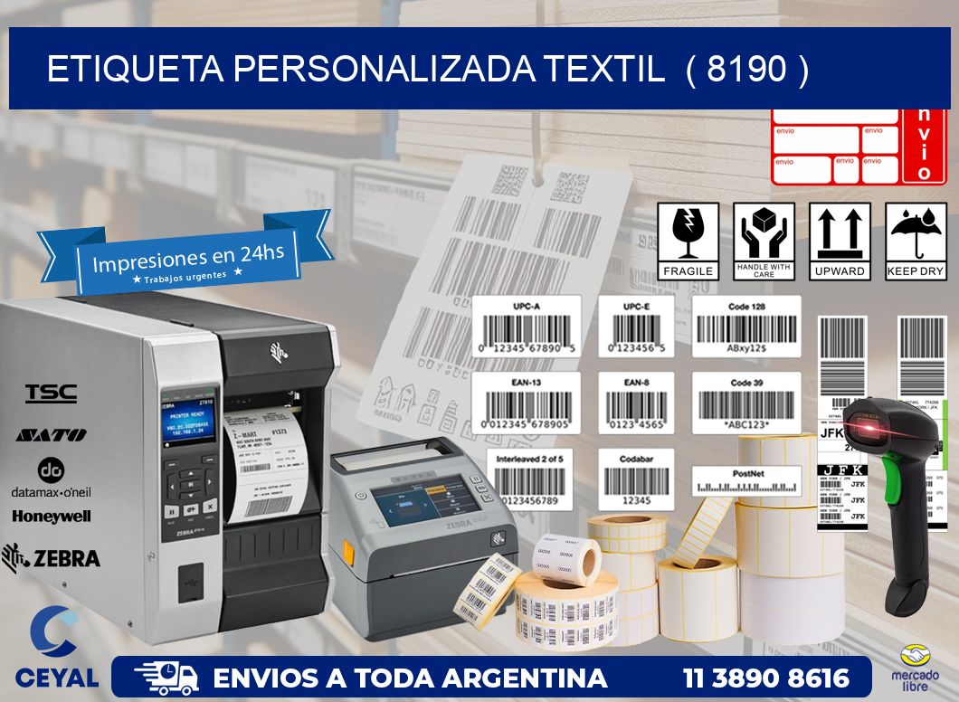 ETIQUETA PERSONALIZADA TEXTIL  ( 8190 )