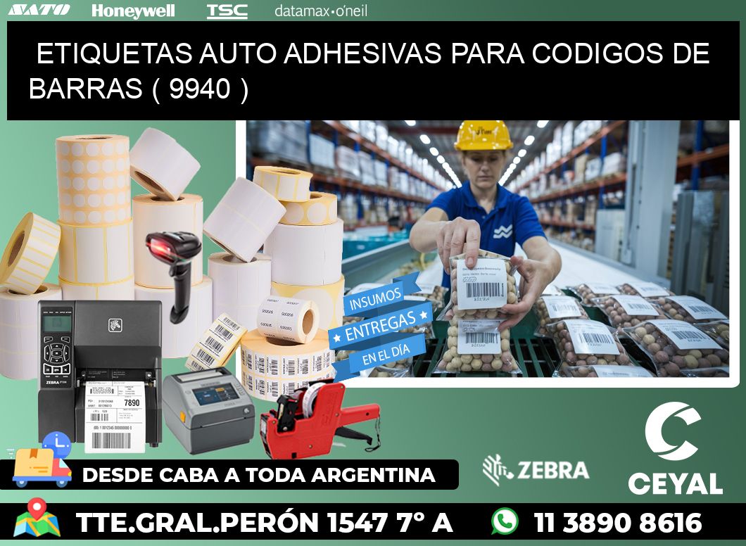 ETIQUETAS AUTO ADHESIVAS PARA CODIGOS DE BARRAS ( 9940 )