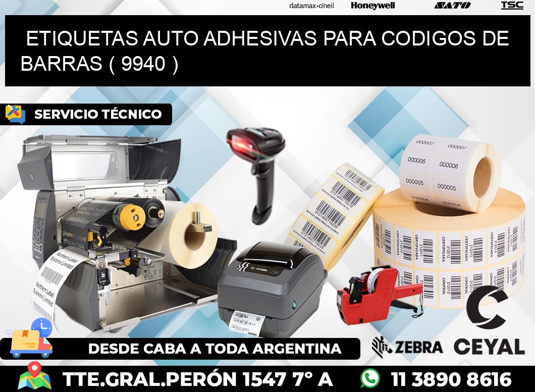 ETIQUETAS AUTO ADHESIVAS PARA CODIGOS DE BARRAS ( 9940 )