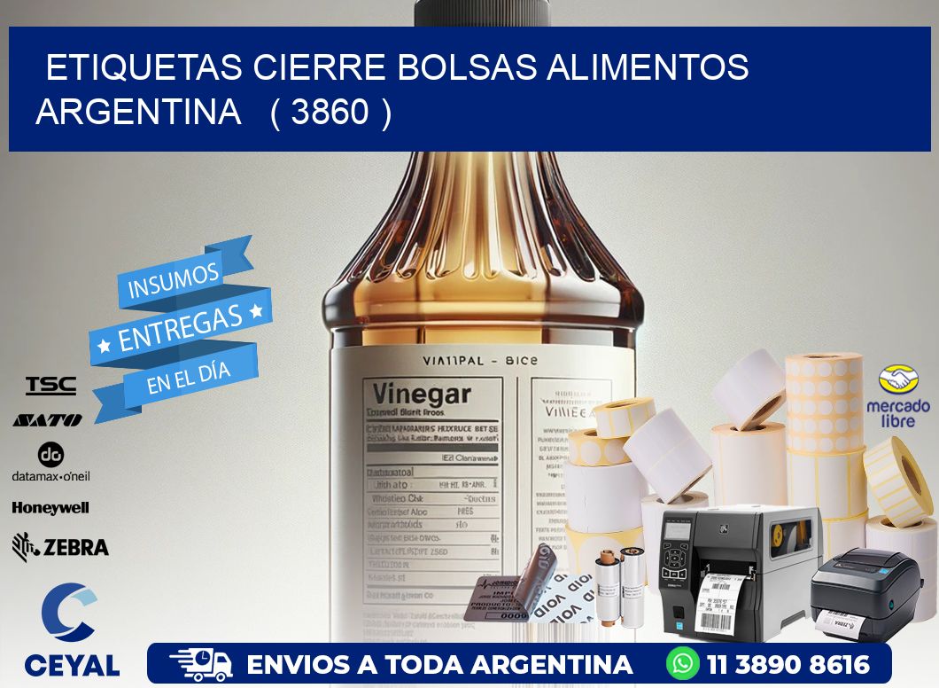 ETIQUETAS CIERRE BOLSAS ALIMENTOS ARGENTINA   ( 3860 )