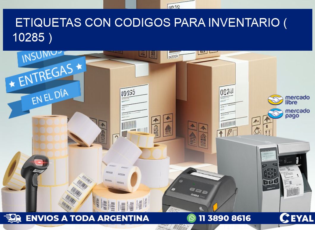 ETIQUETAS CON CODIGOS PARA INVENTARIO ( 10285 )