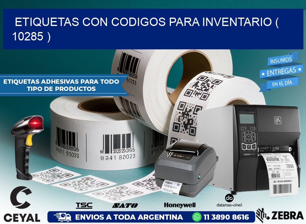 ETIQUETAS CON CODIGOS PARA INVENTARIO ( 10285 )