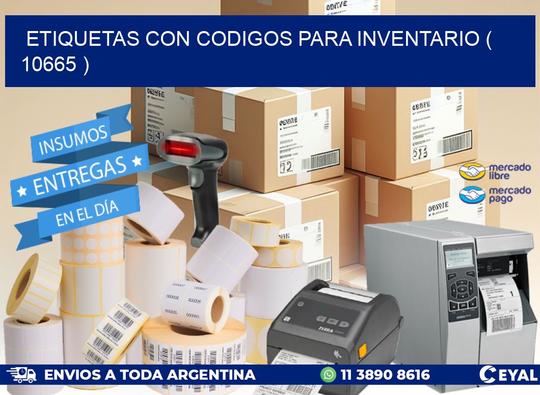 ETIQUETAS CON CODIGOS PARA INVENTARIO ( 10665 )