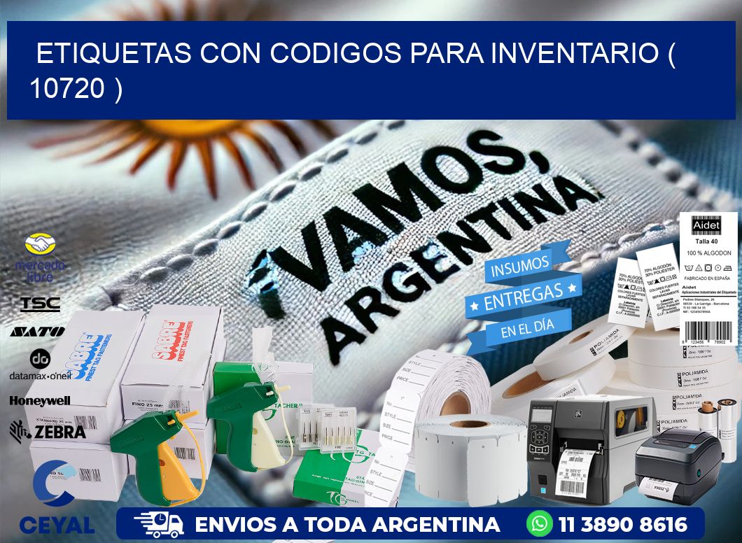 ETIQUETAS CON CODIGOS PARA INVENTARIO ( 10720 )