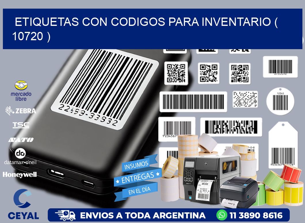 ETIQUETAS CON CODIGOS PARA INVENTARIO ( 10720 )