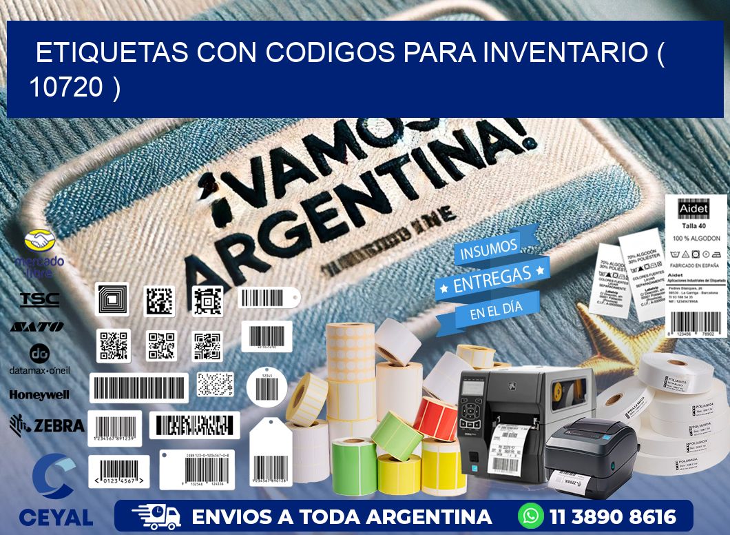 ETIQUETAS CON CODIGOS PARA INVENTARIO ( 10720 )