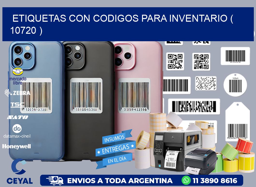 ETIQUETAS CON CODIGOS PARA INVENTARIO ( 10720 )