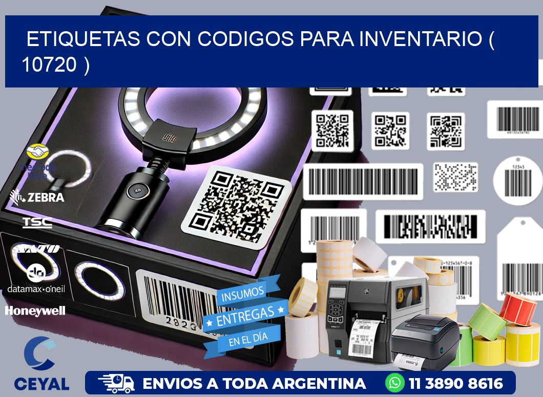 ETIQUETAS CON CODIGOS PARA INVENTARIO ( 10720 )