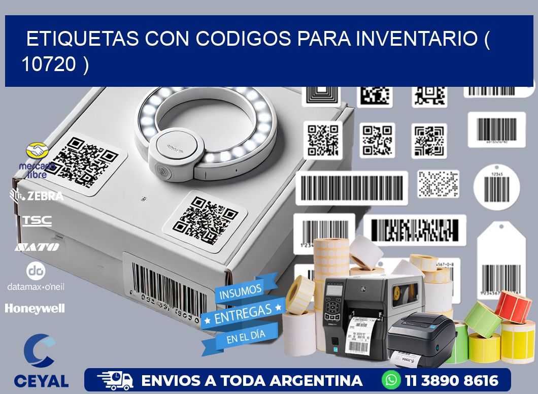 ETIQUETAS CON CODIGOS PARA INVENTARIO ( 10720 )