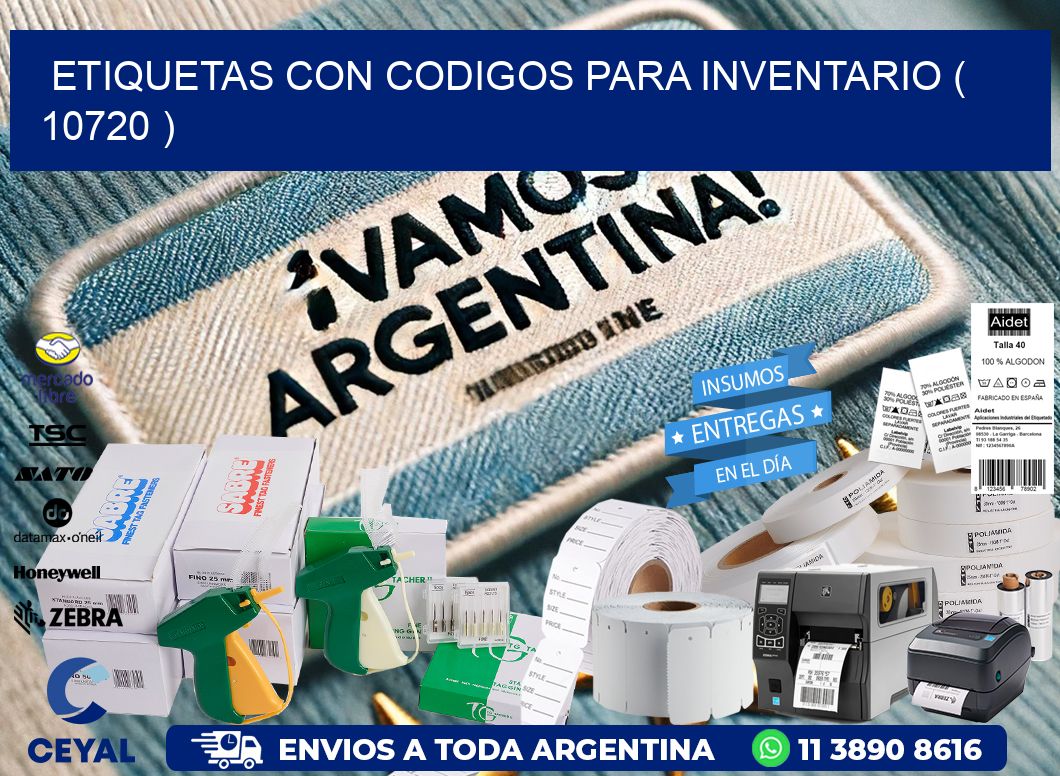 ETIQUETAS CON CODIGOS PARA INVENTARIO ( 10720 )