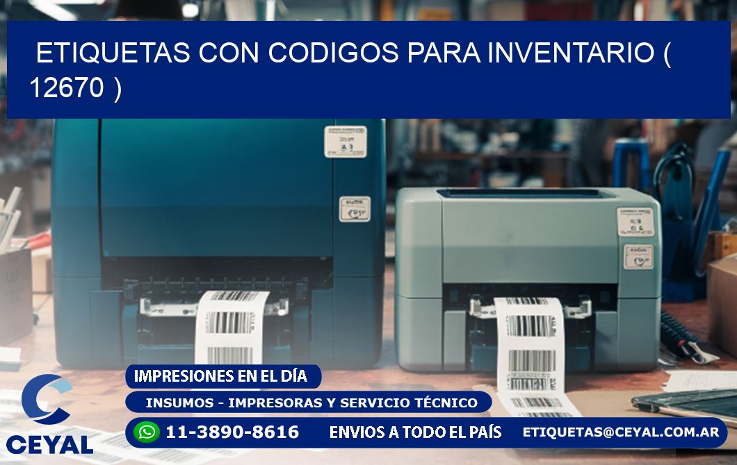 ETIQUETAS CON CODIGOS PARA INVENTARIO ( 12670 )