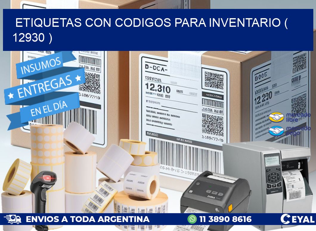 ETIQUETAS CON CODIGOS PARA INVENTARIO ( 12930 )