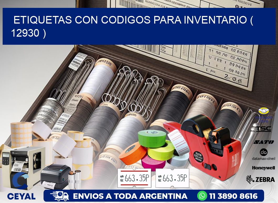 ETIQUETAS CON CODIGOS PARA INVENTARIO ( 12930 )