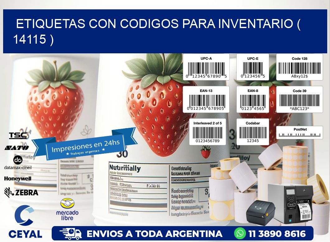 ETIQUETAS CON CODIGOS PARA INVENTARIO ( 14115 )